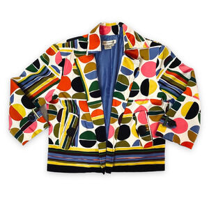🍀Patrick Christopher Women's Multicolor Artistic Brush Strokes Blazer Size L